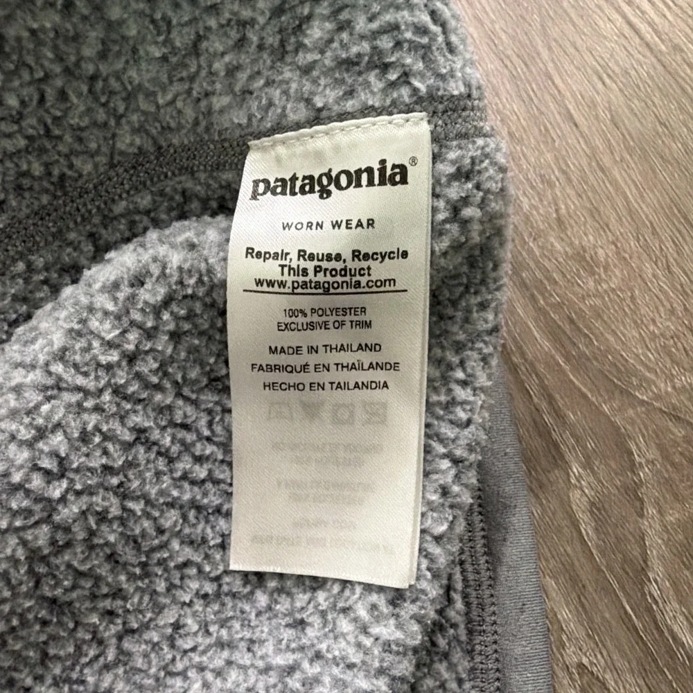 Womens Patagonia Better Sweater Large Gray Heather 1/4 Zip Fleece Pullover - Picture 7 of 12